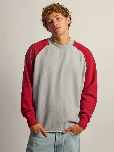 KOLBY RAGLAN CREWNECK - VINTAGE RED