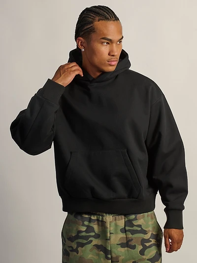 KOLBY SWEAT À CAPUCHE COUPE LOURDE - NOIR