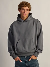 KOLBY SHORT CUT HEAVYWEIGHT HOODIE - CHARCOAL