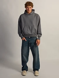 KOLBY SHORT CUT HEAVYWEIGHT HOODIE - CHARCOAL