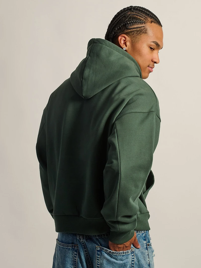 SWEAT À CAPUCHE LOURD COUPE COURT KOLBY - VERT