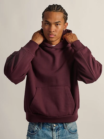 KOLBY SHORT CUT HEAVYWEIGHT HOODIE - PLUM