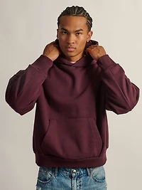 KOLBY SHORT CUT HEAVYWEIGHT HOODIE - PLUM