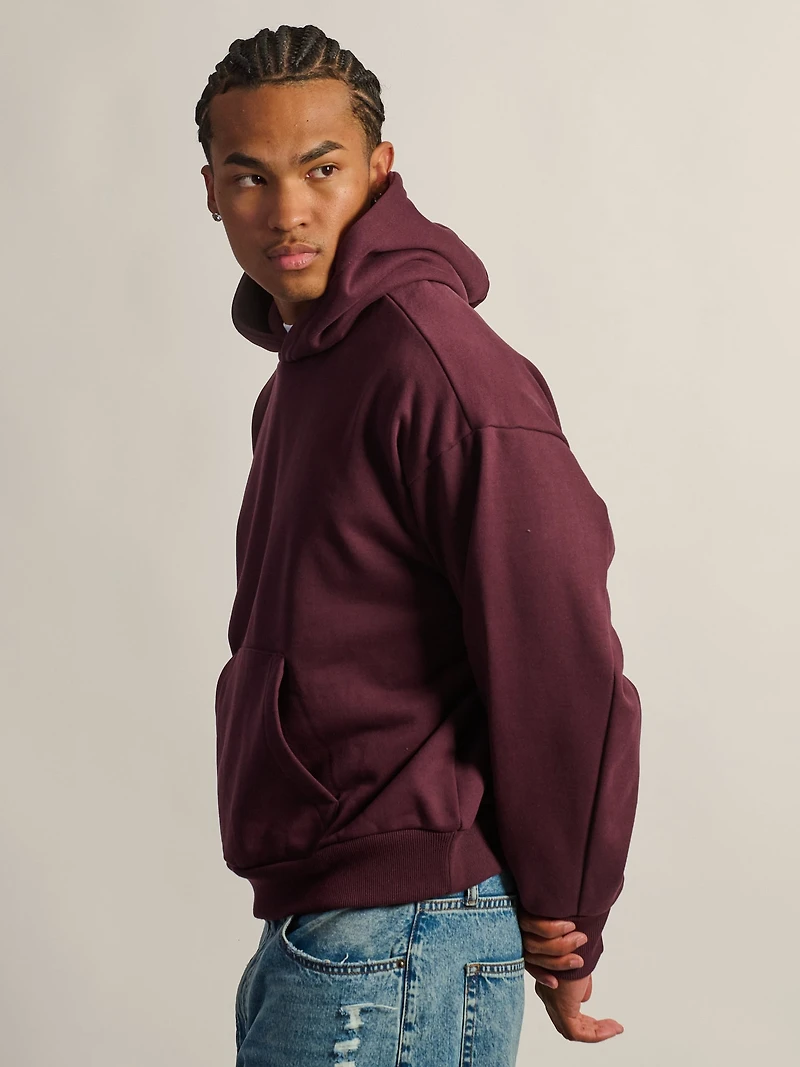 KOLBY SWEAT À CAPUCHE ÉPAISSEUR COUPE COURT - PRUNE