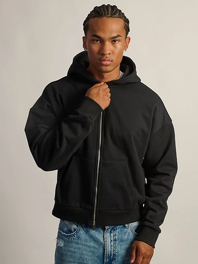 KOLBY SHORT CUT HEAVYWEIGHT ZIP-UP - BLACK