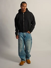 KOLBY SHORT CUT HEAVYWEIGHT ZIP-UP - BLACK