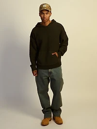 KOLBY RELAXED FIT TEXTURED HOODIE - FOREST