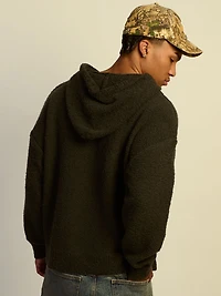 KOLBY RELAXED FIT TEXTURED HOODIE - FOREST