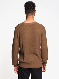PULL-OVER À COL RAS DU COU EN TRICOT CÔTELÉ POUR HOMMES