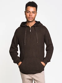 PULL-OVER À CAPUCHE CÔTELÉ FERMETURE ÉCLAIR QUART DE TOUR POUR HOMME - LIQUIDATION