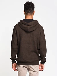 PULL-OVER À CAPUCHE CÔTELÉ FERMETURE ÉCLAIR QUART DE TOUR POUR HOMME - LIQUIDATION