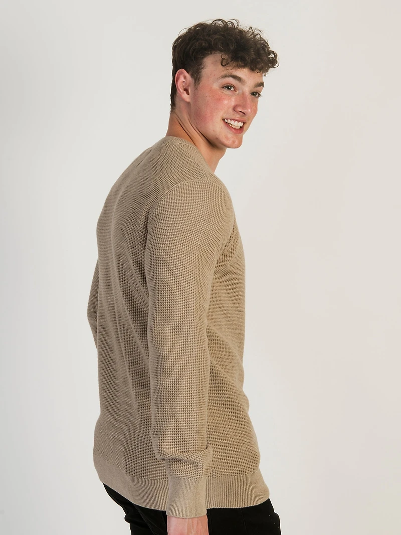 KOLBY WAFFLE KNIT CREW COLLAR - CLEARANCE