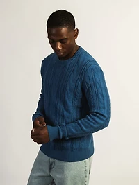 KOLBY CABLE KNIT SWEATER - BLUE