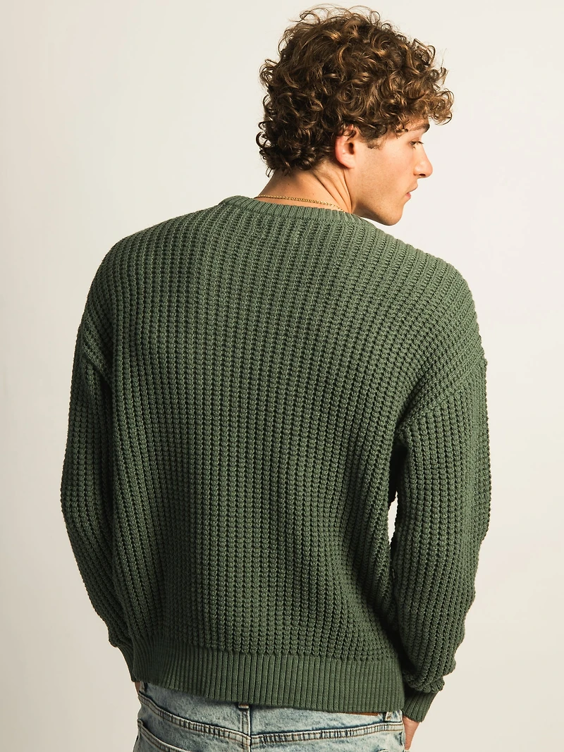 KOLBY FISHERMANS RIB SWEATER - OLIVE