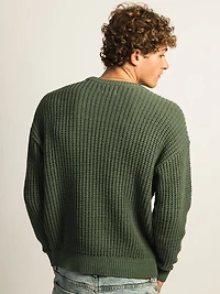 KOLBY FISHERMANS RIB SWEATER - OLIVE