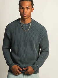 KOLBY RIB KNIT SWEATER - BLUE