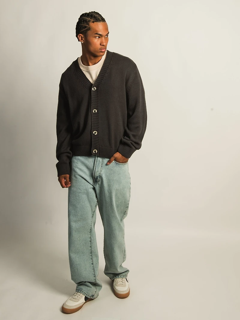 KOLBY BOXY CARDIGAN - BLACK