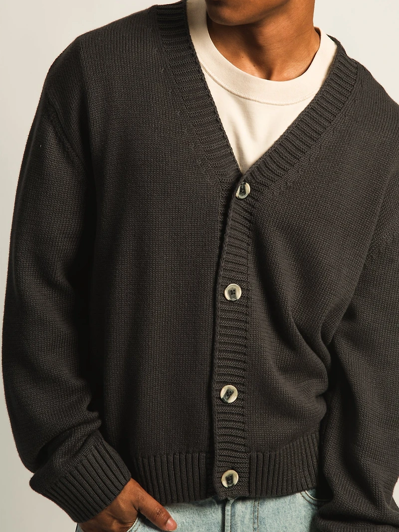 KOLBY BOXY CARDIGAN - BLACK