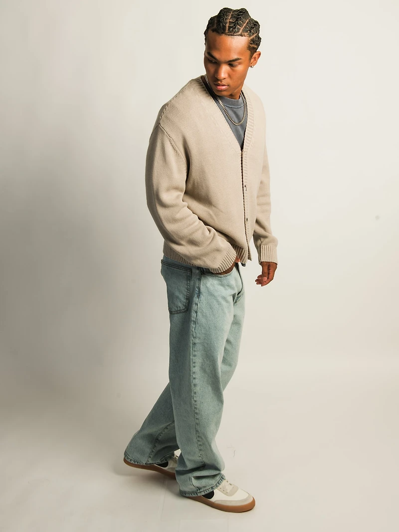KOLBY BOXY CARDIGAN - PEBBLE
