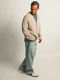 KOLBY BOXY CARDIGAN - PEBBLE