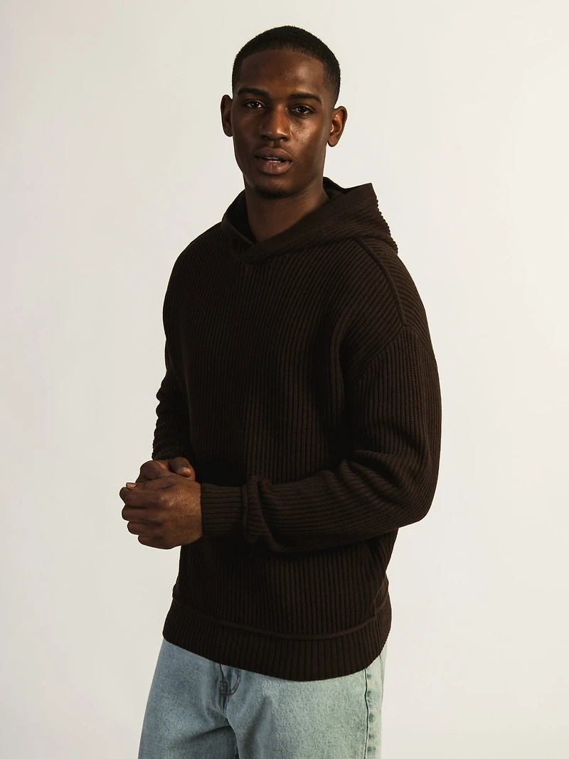 KOLBY SWEATER HOODIE - CHOCOLATE