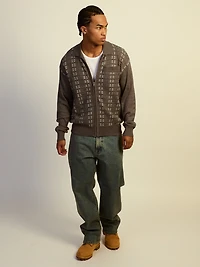 KOLBY COLLARED ZIP UP - CHARCOAL