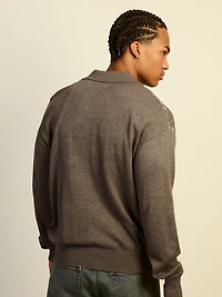 KOLBY COLLARED ZIP UP - CHARCOAL