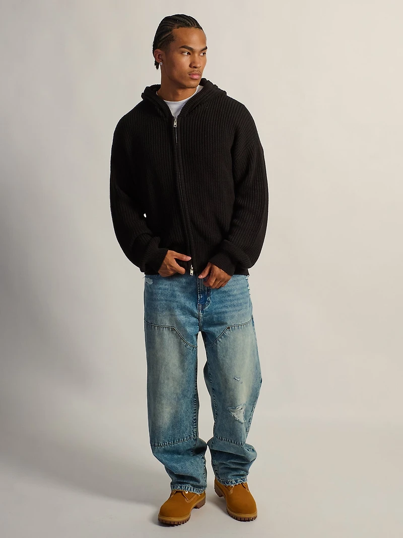 KOLBY SWEATER HOODIE - BLACK