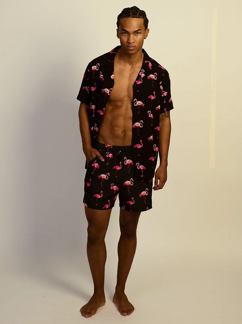 SHORT 5in EXTENSIBLE KOLBY SWIM FLAMINGO