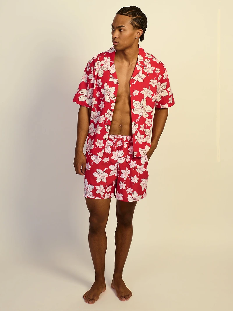 KOLBY HIBISCUS 5in STRETCH SWIM SHORT