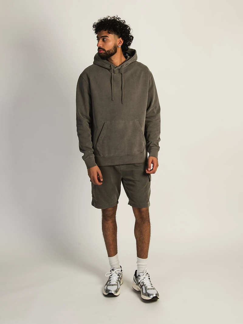 KOLBY GARMENT DYE FRENCH TERRY CARGO SHORT - IRON CLEARANCE