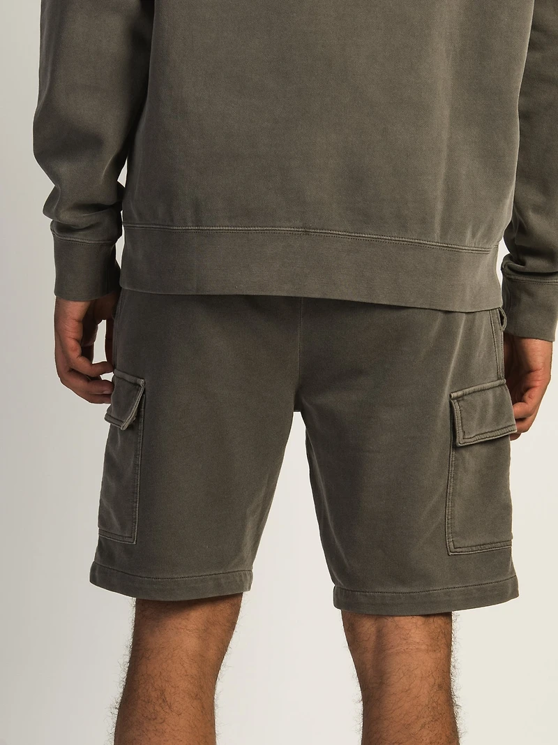 KOLBY GARMENT DYE FRENCH TERRY CARGO SHORT - IRON CLEARANCE