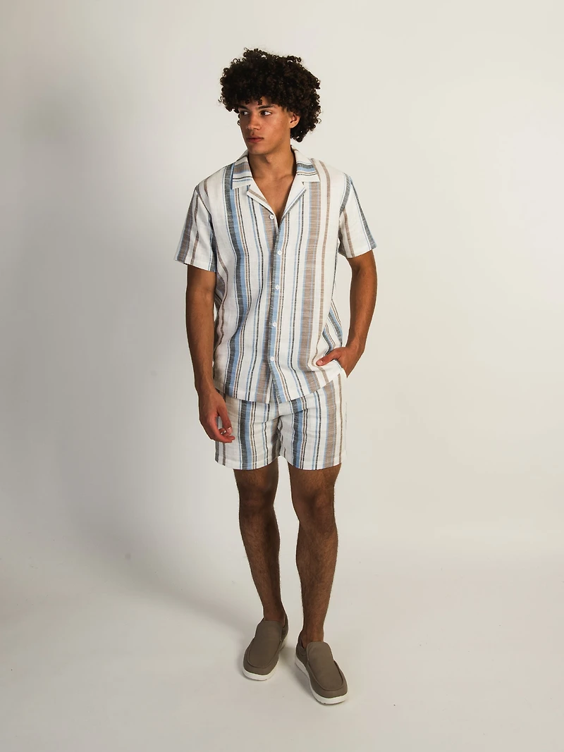 SHORT KOLBY STRIPE - BLEU