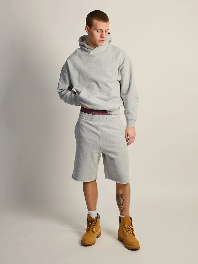 KOLBY BAGGY SWEAT SHORT - HEATHER GREY