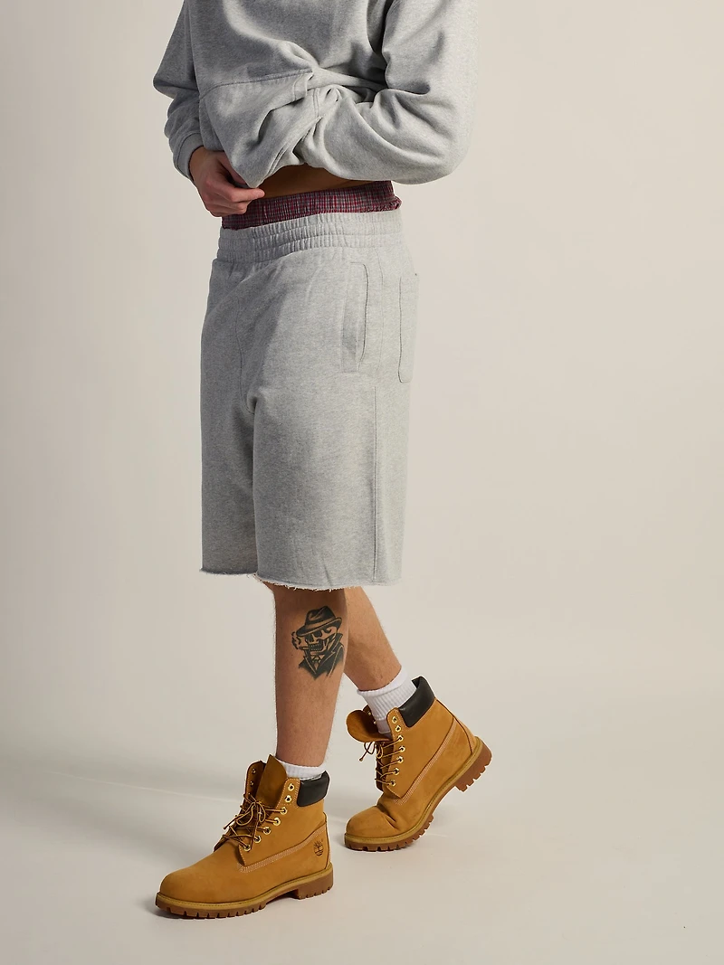 KOLBY BAGGY SWEAT SHORT - HEATHER GREY