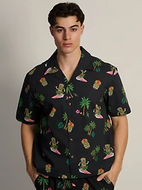 KOLBY TIKI S/C WOVEN SHIRT - BLACK