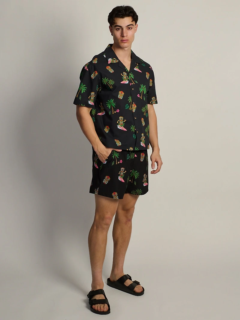KOLBY TIKI S/C WOVEN SHIRT - BLACK