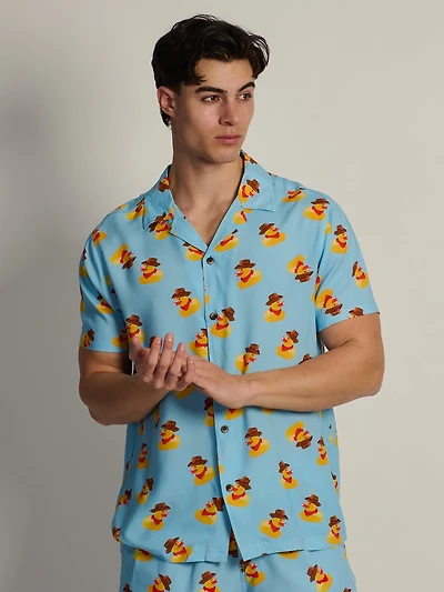 KOLBY COWBOY DUCK WOVEN SHIRT - LIGHT BLUE