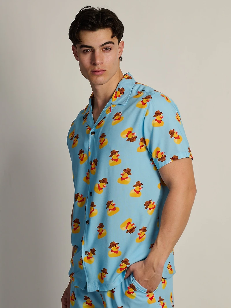 KOLBY COWBOY DUCK WOVEN SHIRT - LIGHT BLUE