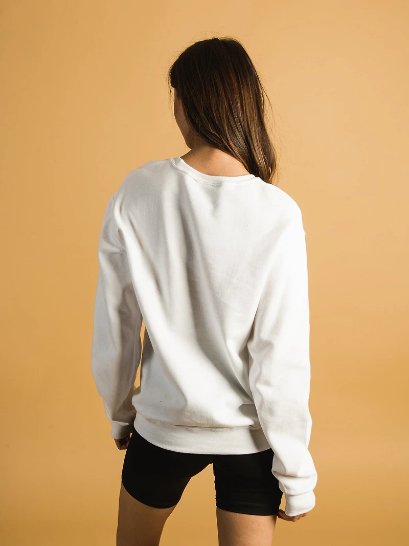 NBA BROOKLYN NETS TONAL EMBROIDERED CREW - CLEARANCE