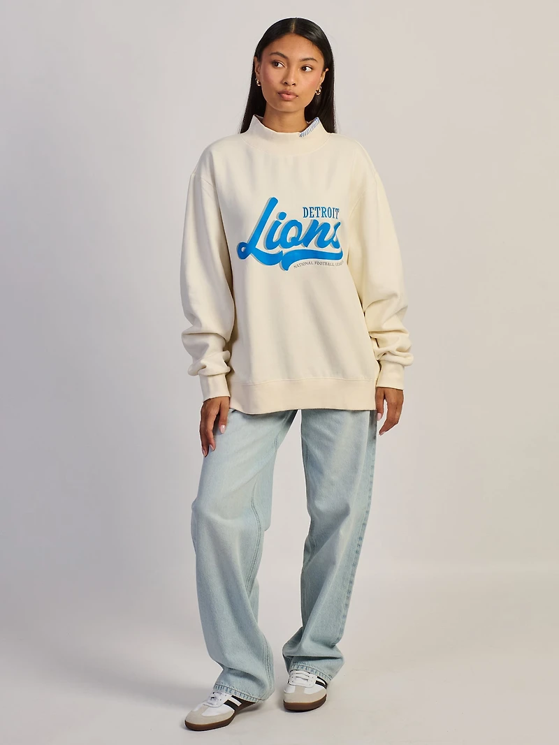 NFL DETRIOT LIONS STITCH MOCKNECK