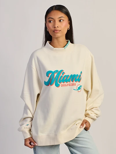 NFL MIAMI DOLPHINS STITCH MOCKNECK