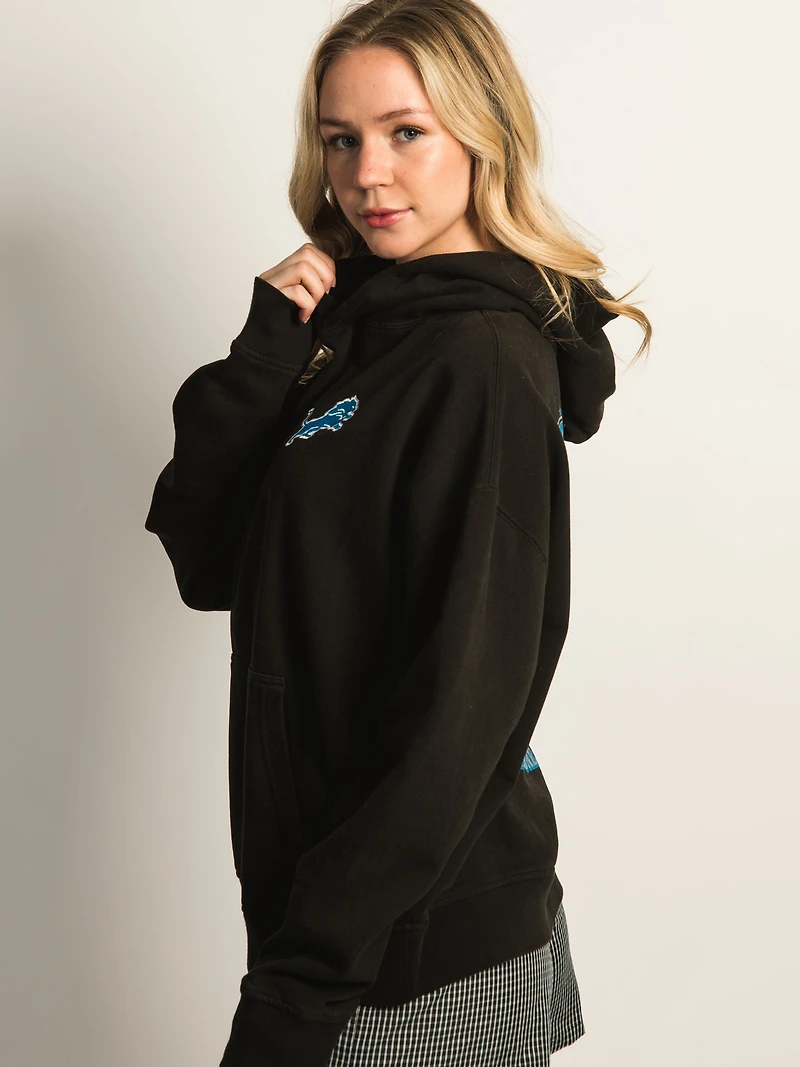RUSSELL ATHLETIC DETROIT LIONS PULLOVER EMBROIDERED HOODIE