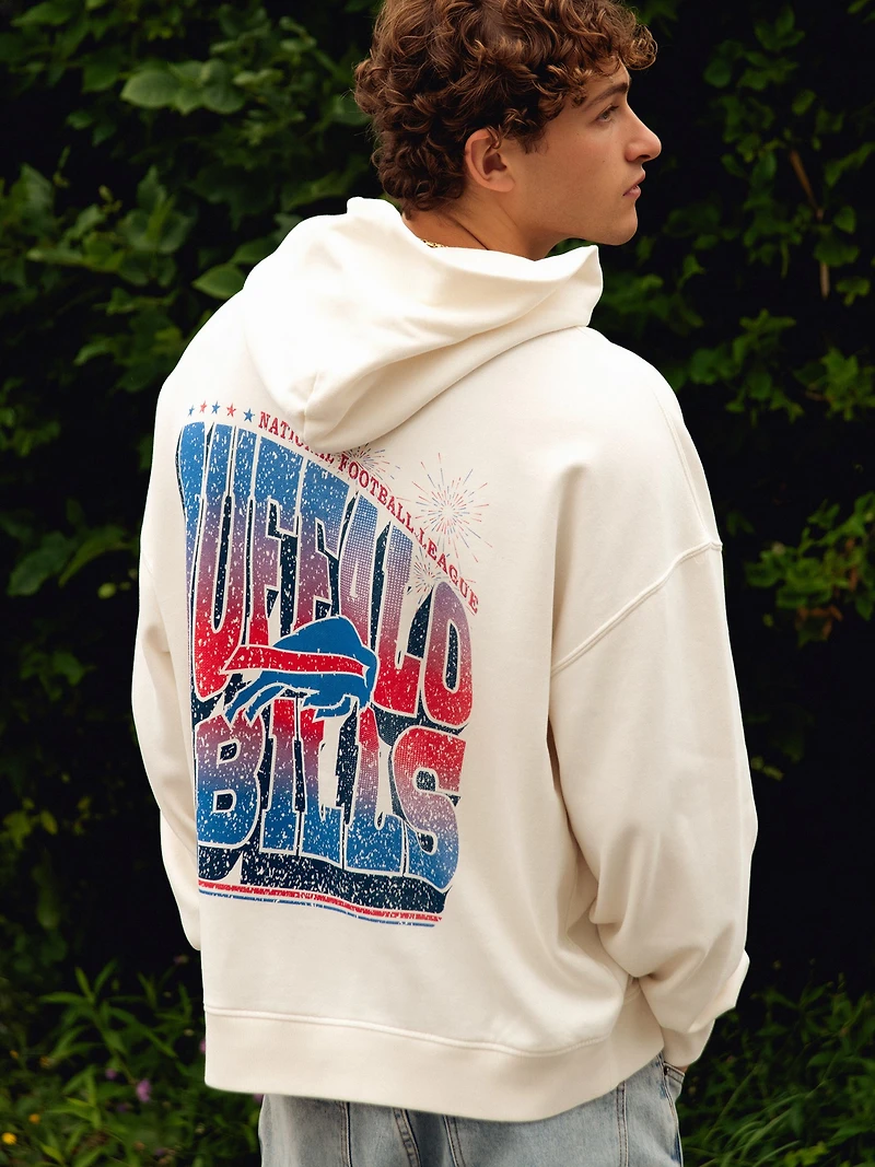RUSSELL ATHLETIC BUFFALO BILLS PULL-OVER À CAPUCHE BRODÉ