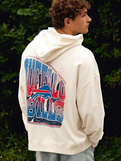 RUSSELL ATHLETIC BUFFALO BILLS PULL-OVER À CAPUCHE BRODÉ
