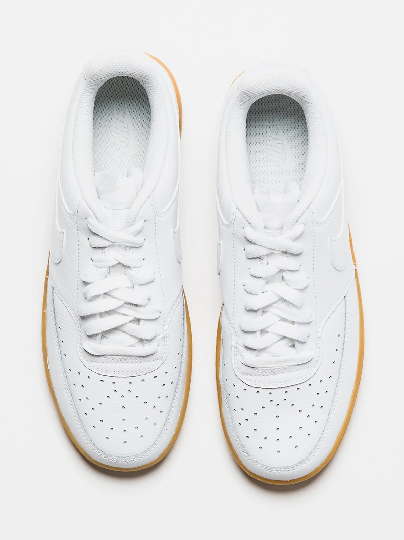 MENS NIKE COURT VISION LOW NEXT NATURE SNEAKER - WHITE/LIGHT BROWN