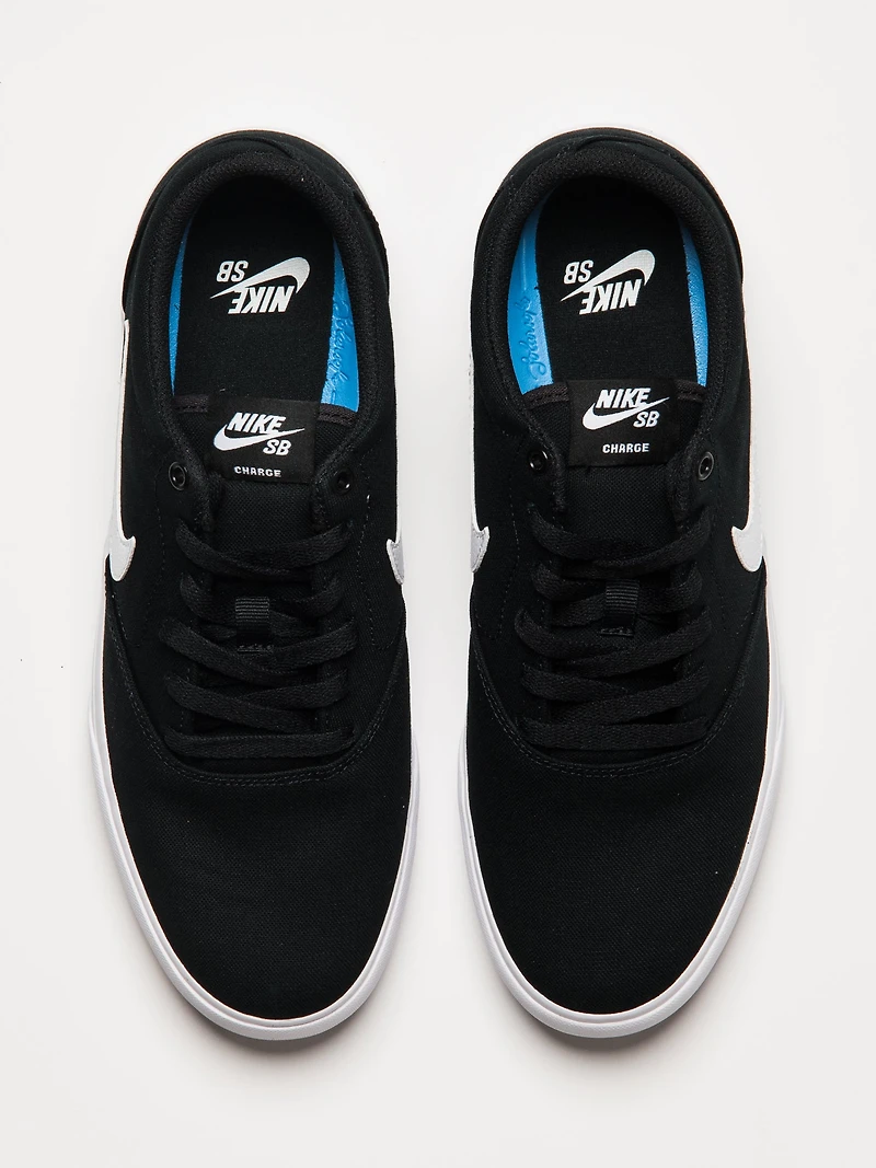 MENS NIKE SB CHARGE CANVAS - BLACK/WHITE