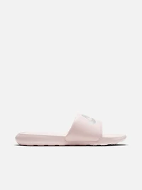 WOMENS NIKE VICTORI ONE SLIDES - BARELY ROSE/METALIC SILVER
