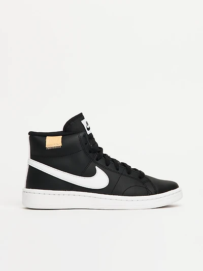WOMENS NIKE COURT ROYALE 2 MID SNEAKER - BLACK/WHITE