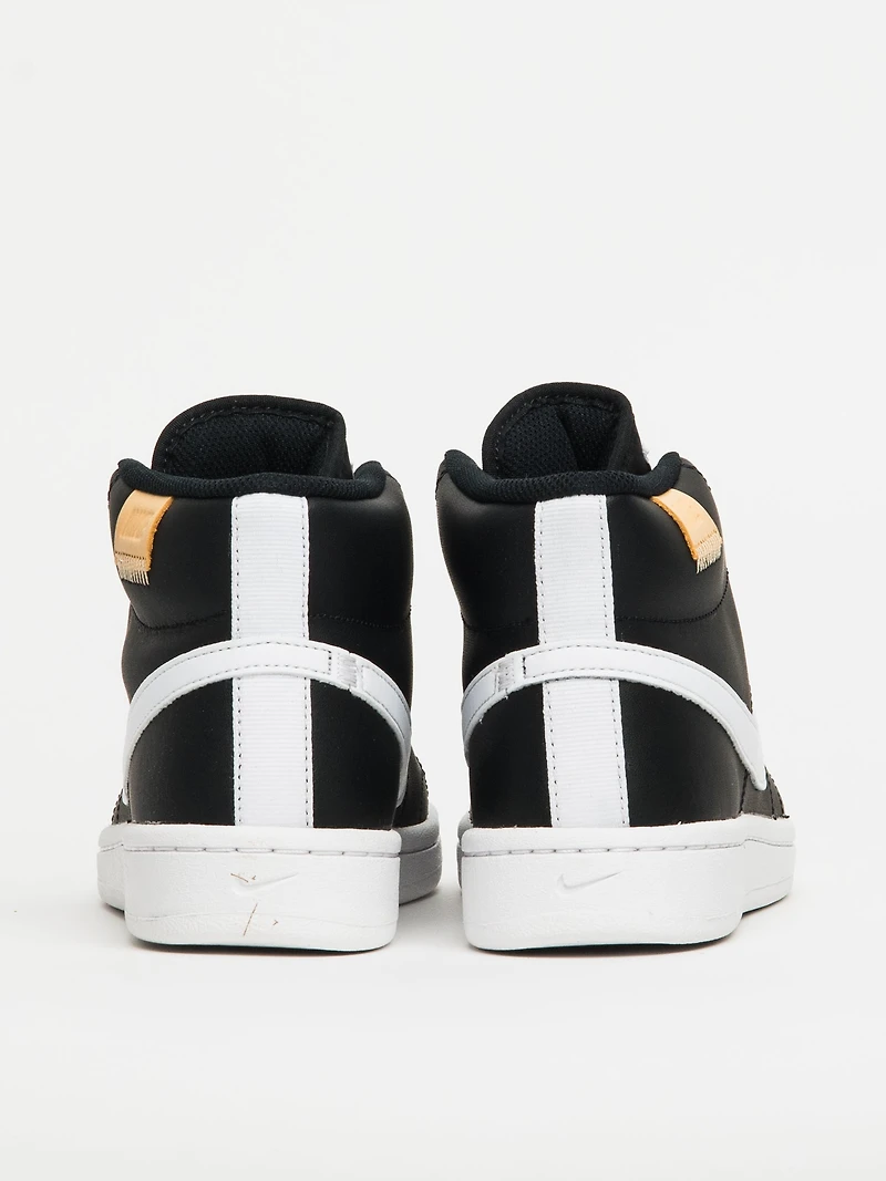 WOMENS NIKE COURT ROYALE 2 MID SNEAKER - BLACK/WHITE